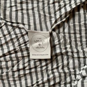 EUC Solly Baby Wrap grey and white stripe